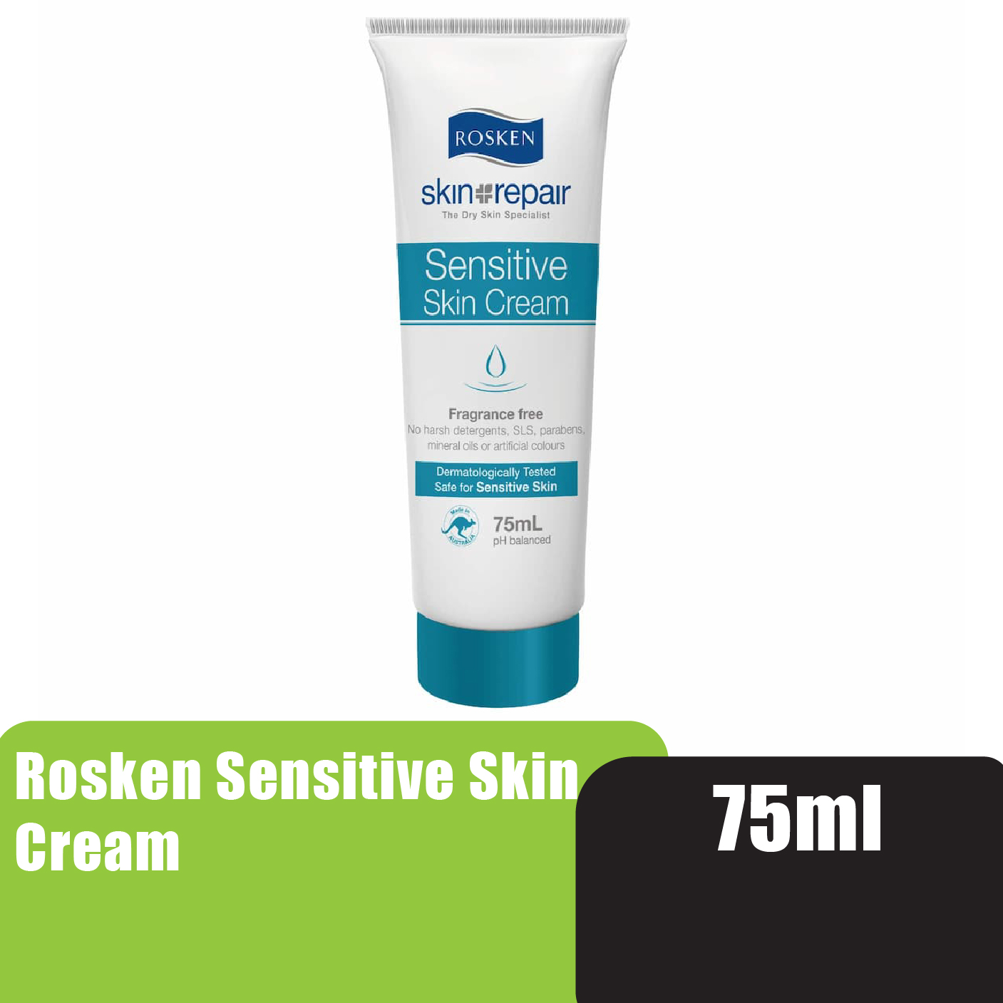 ROSKEN Sensitive & Dry Skin Hand Cream 75ml 皮膚 敏感 止癢护手霜 kulit kering krim tangan