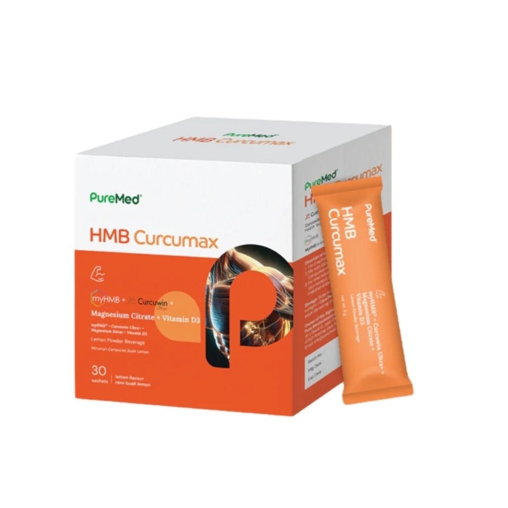 Puremed HMB Curcumax as Joint Supplement for Knee Support Suitable for Vegetarian, Supplement Lutut, Joint Care - 30's