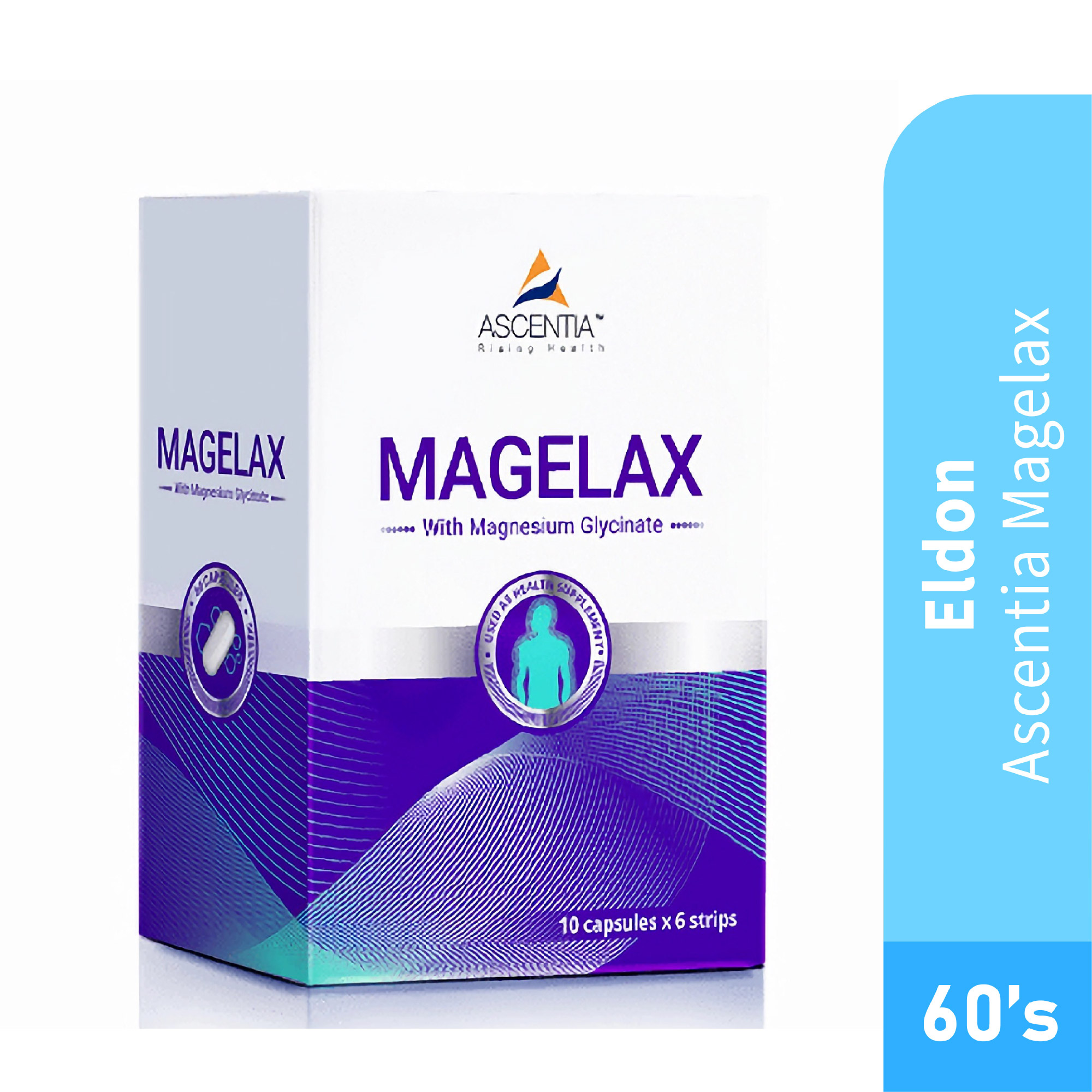 ELDON Ascentia Magelax Magnesium Support Capsules 60's - Memory Booster Brain Supplement, Heart Supplement 补脑 保健品