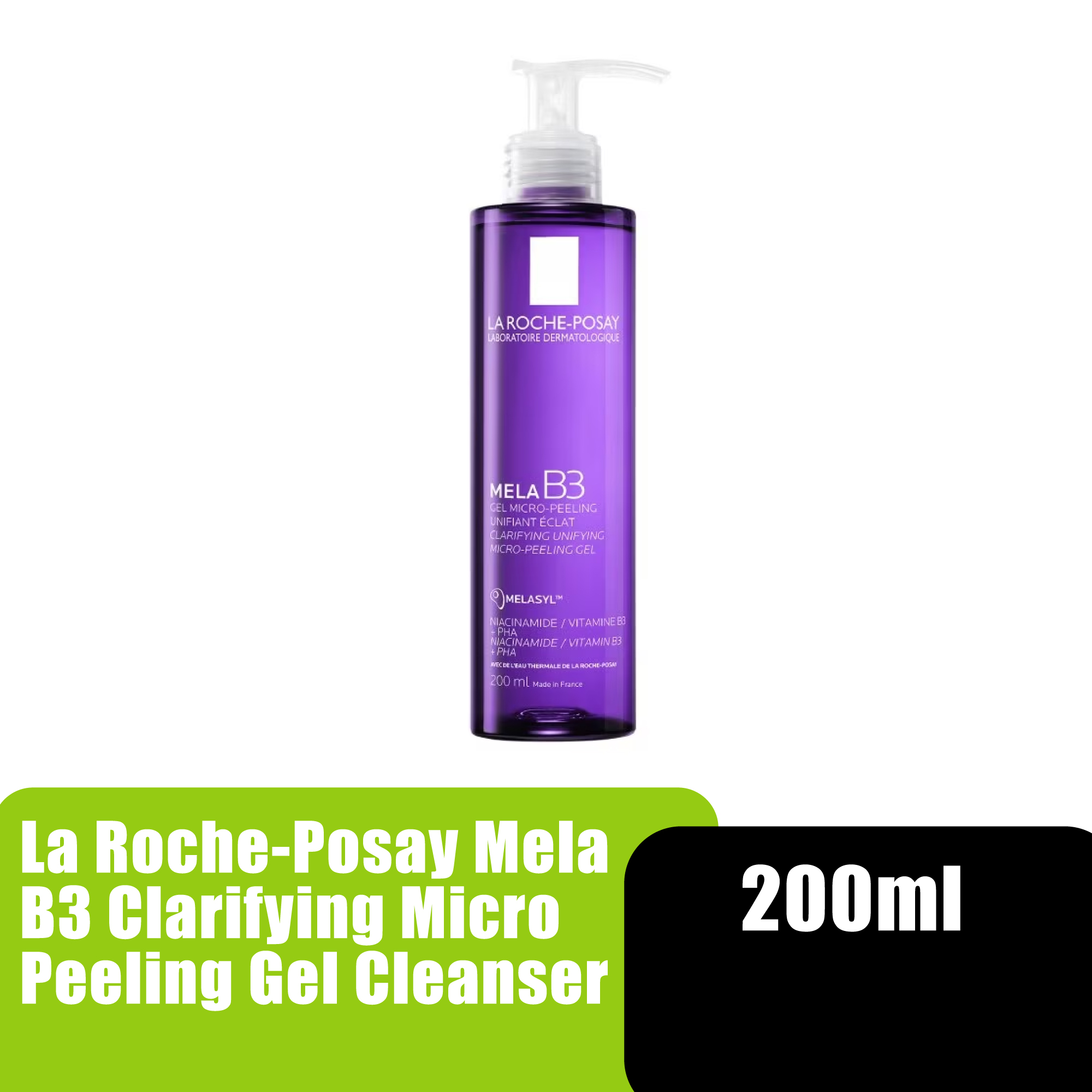 LA ROCHE POSAY Facial Cleanser Mela B3 (200ml) with Melasyl for Anti Aging, Anti Wrinkle Dark Spot Face Cleanser