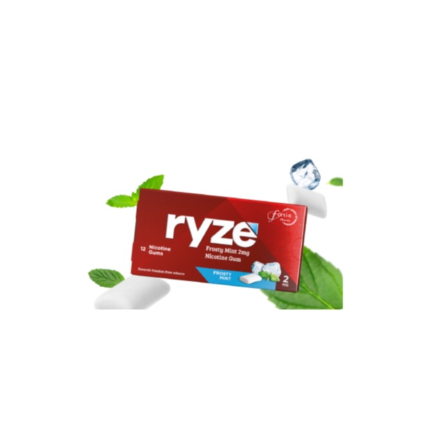 RYZE Frosty Minty 2mg Nicotine Gum (12's) - (Nicotine Replacement) for Quit Smoking, Berhenti Merokok, Larangan Merokok,