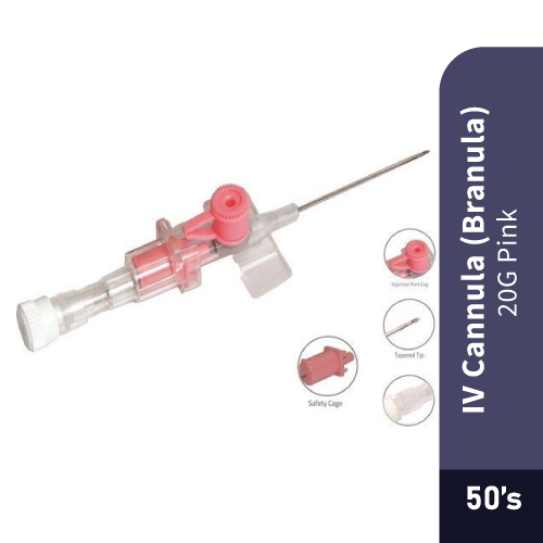 IV Cannula 20G Pink (50s) [IV Drip Needle/Jarum Drip/Anaesthetic Needle/针]