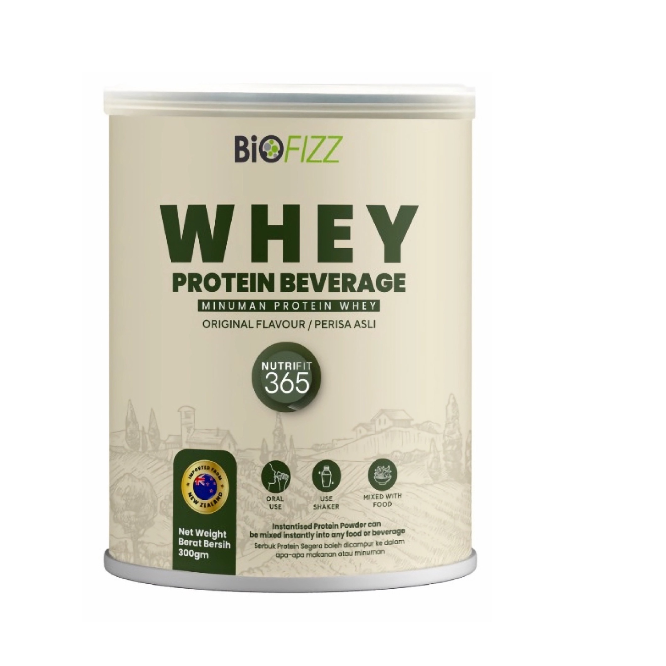 BIOFIZZ Whey Protein Powder (300g) Original Flavour, Whey Protein Concentrate, Protein Shake, Protien, 蛋白粉
