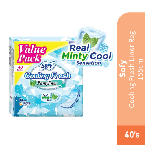 SOFY Cooling Fresh Liner Pad 155mm (40's) [Panty Liner/Pantyliner/Sanitary Pad/Tuala Wanita Pad Wanita/衛生棉 sofy/卫生棉]