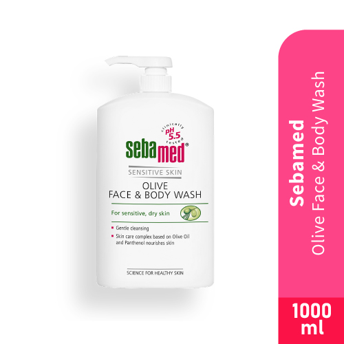 SEBAMED Olive Face Wash & Body Wash (1000ml), Facial Wash, Face Cleanser, Facial Cleanser, Pencuci Muka, 洗脸