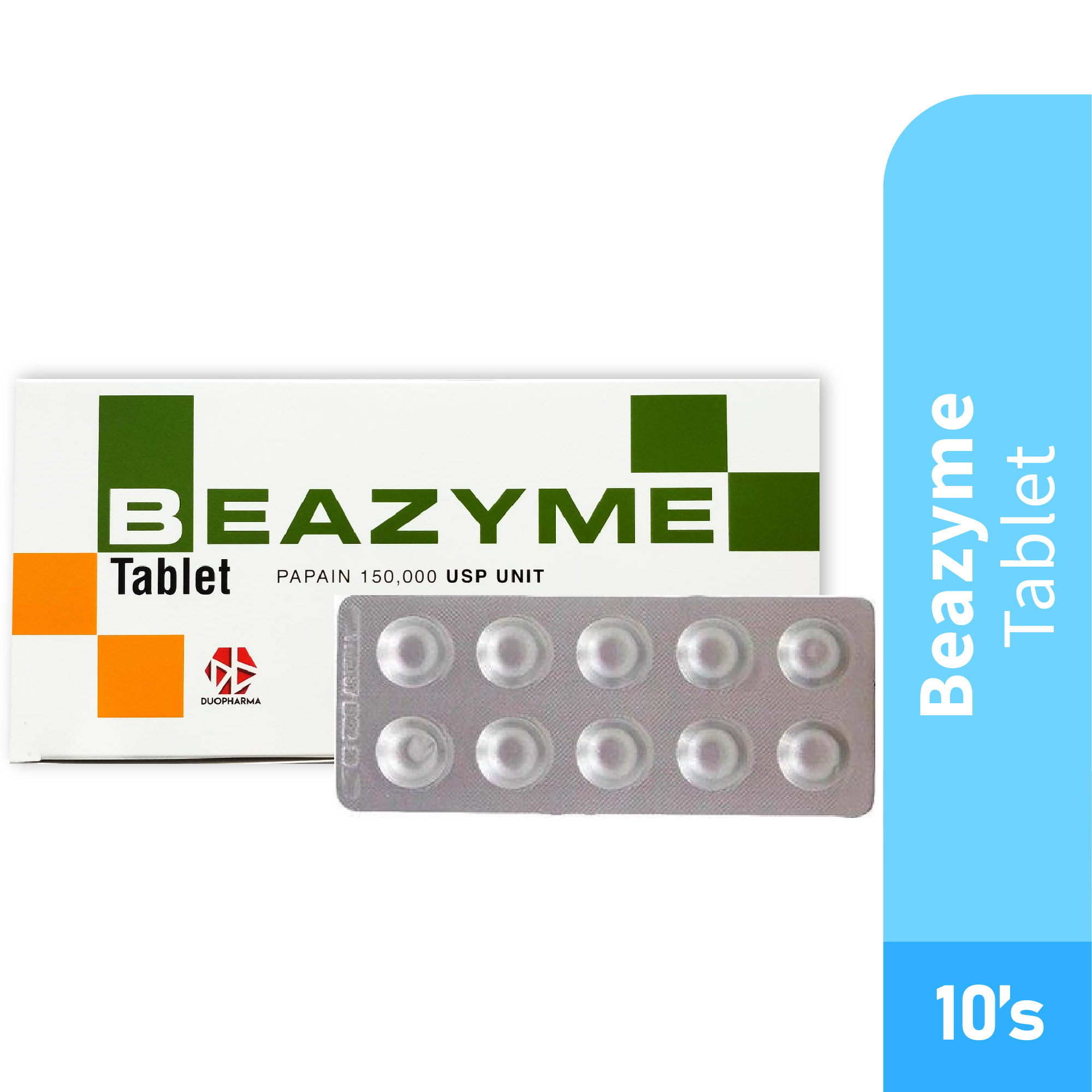 BEAZYME Tablet Papain 150000 10'S for edema, Inflammation Tablet, Bengkak, Ubat Bengkak with Carica Papaya