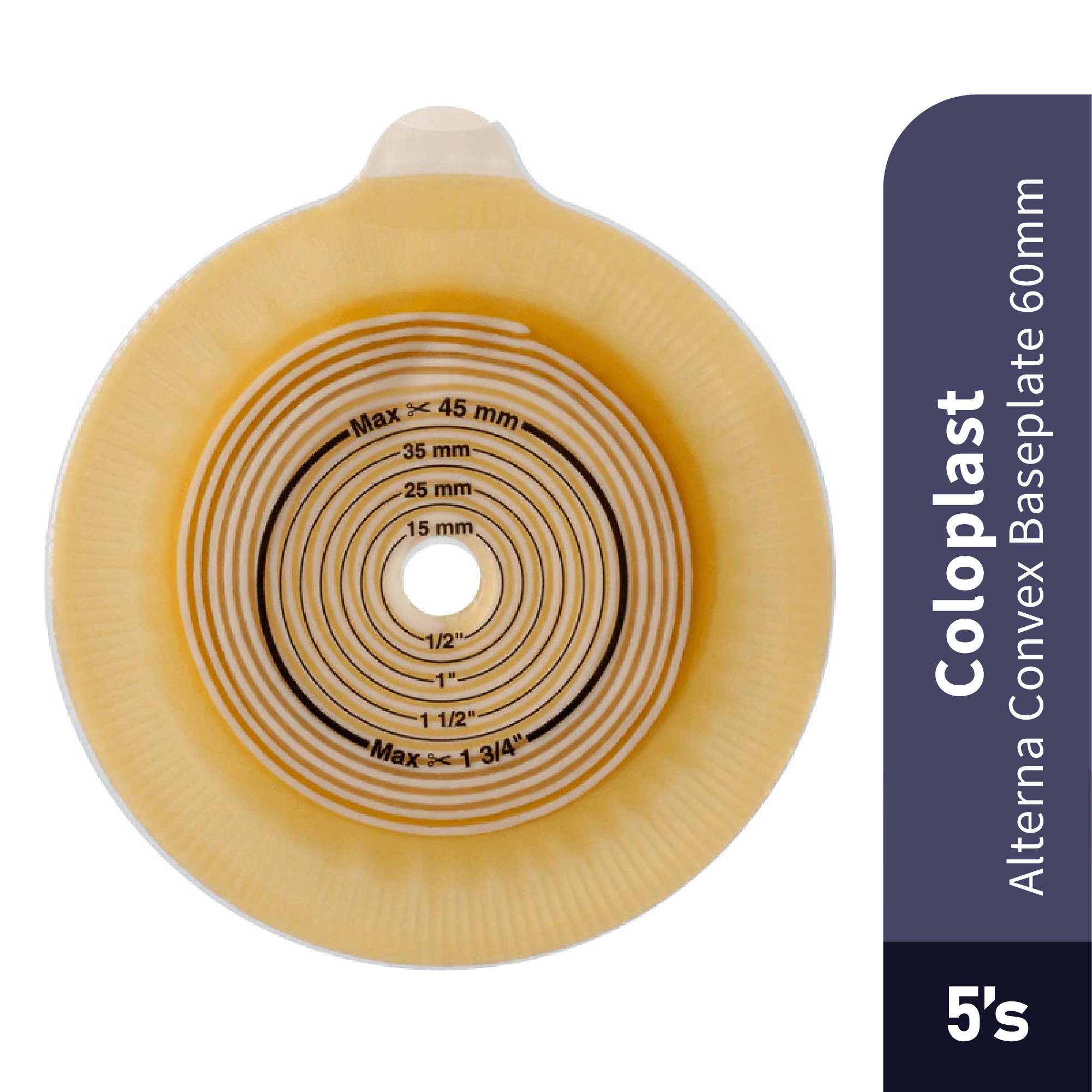 COLOPLAST ALTERNA CONVEX BASEPLATE 60MM 5'S (46769)