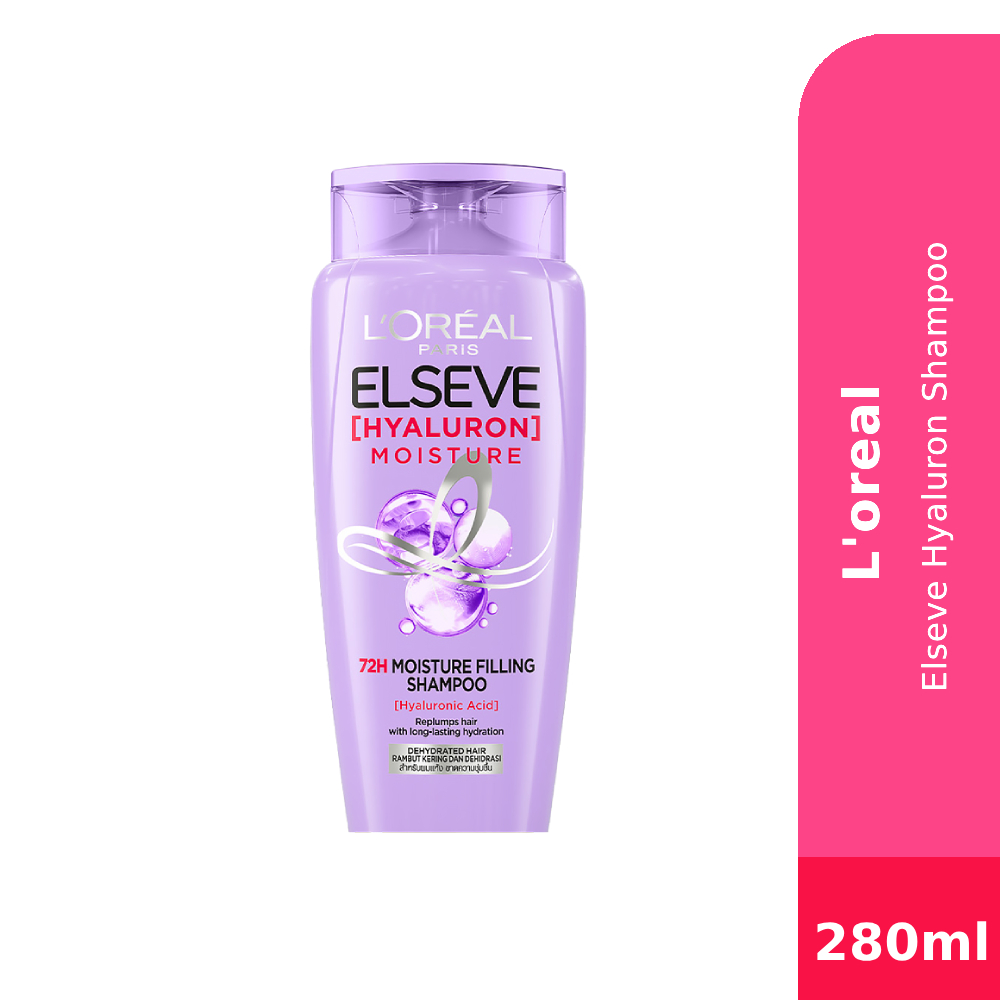 Loreal Elseve Shampoo 280ml - Hyaluron Hair Shampoo with Hyaluronic Acid, Loreal Shampoo, 洗发水