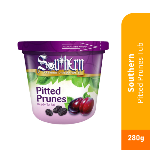 SOUTHERN Pitted Prunes Tub 280g with Buah Prune, Buah Kering, Buah Kering Halal, for Snacks, 零食