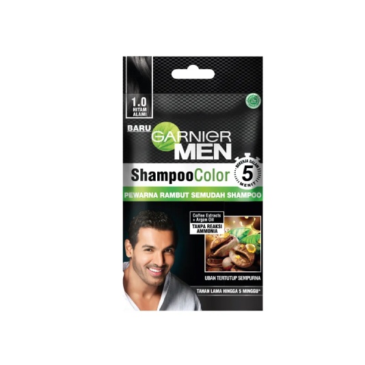 GARNIER Men Shade 1 Shampoo Color 20 ml-Hair Shampoo, Men Hair Shampoo ,Hair Care