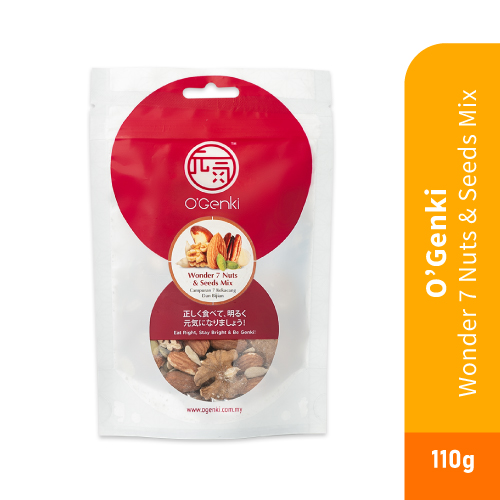 O'GENKI Wonder 7 Nuts & Seeds Mix Nuts 100g with Mixed Nut, Kekacang, Nuts, Kacang for Snacks, Keropok