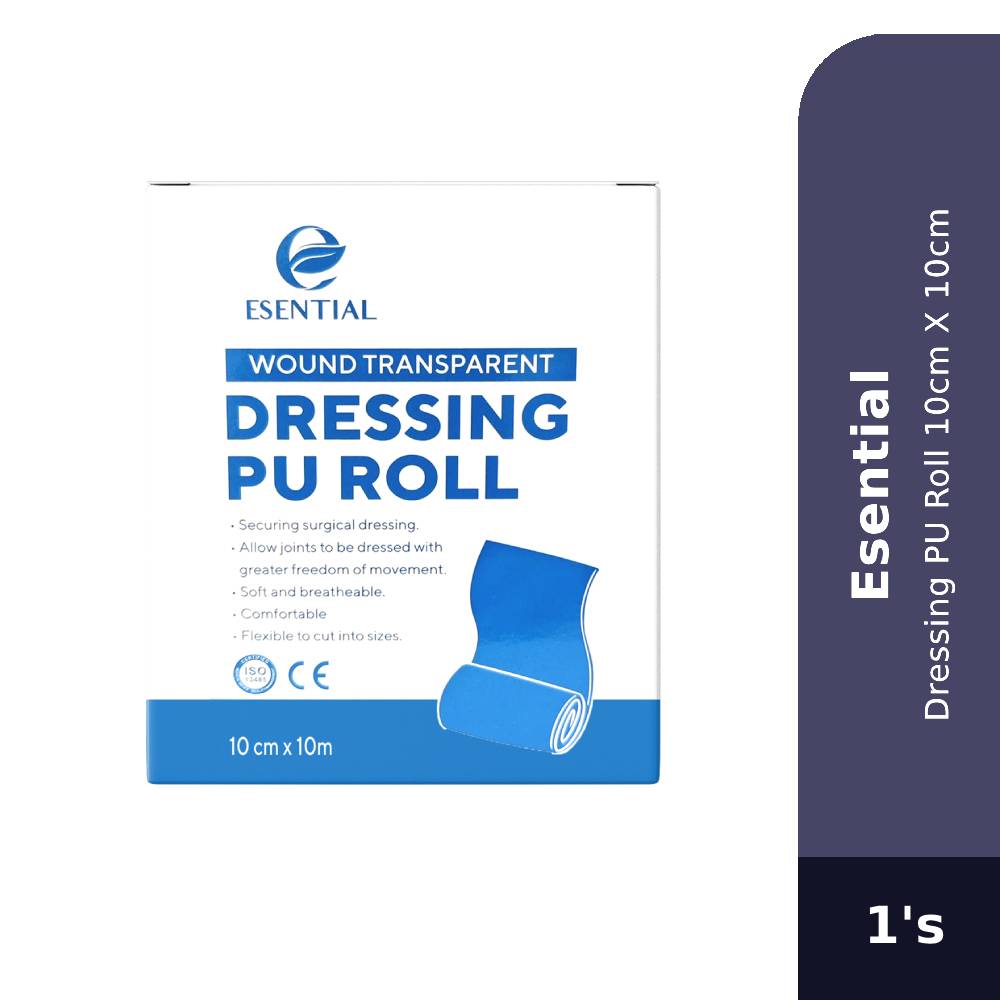 ESENTIAL Wound Transparent Dressing PU Roll 10cm x 10m- Medical Supplies, Wound Dressing , Dressing Roll