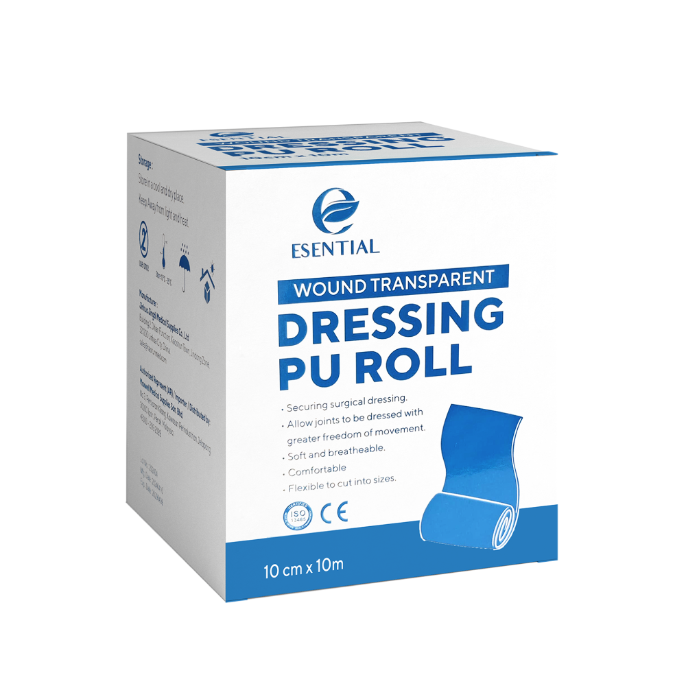 ESENTIAL Wound Transparent Dressing PU Roll 10cm x 10m- Medical Supplies, Wound Dressing , Dressing Roll