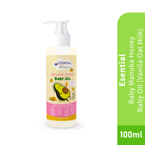 ESENTIAL Manuka Honey Baby Oil With Vanilla Oat Milk 100ml- Baby Care , Baby Oil, 婴儿油