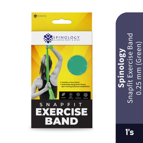 SPINOLOGY Snapfit Exercise Band Green 0.25mm- Exercise Band , Band, Fitness Equipment