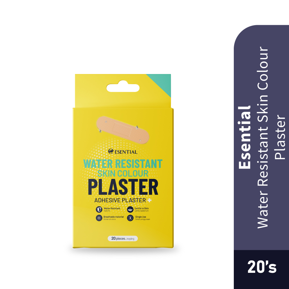 ESENTIAL Water Resistant Skin Colour Plaster 20's -Medical Supplies , Plasters, Water Resistant