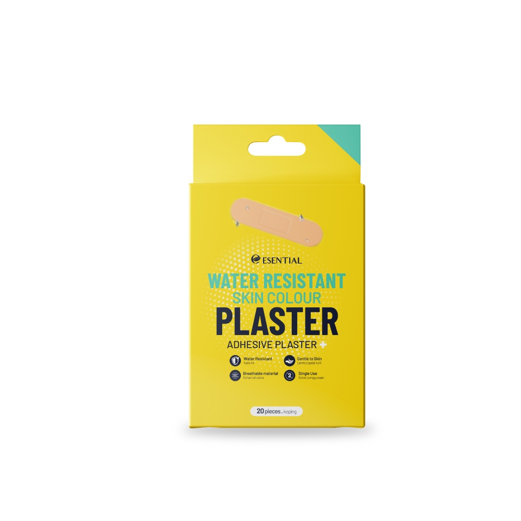ESENTIAL Water Resistant Skin Colour Plaster 20's -Medical Supplies , Plasters, Water Resistant
