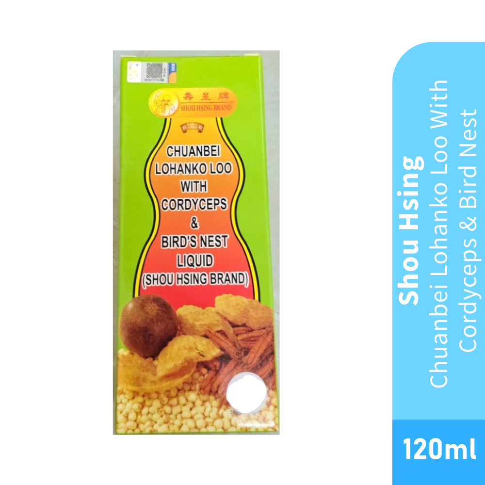 SHOU HSING Chuanbei Lohanko With Cordyceps & Birds Nest Liquid 120ml - Supplement, Well Being, Health Supplement