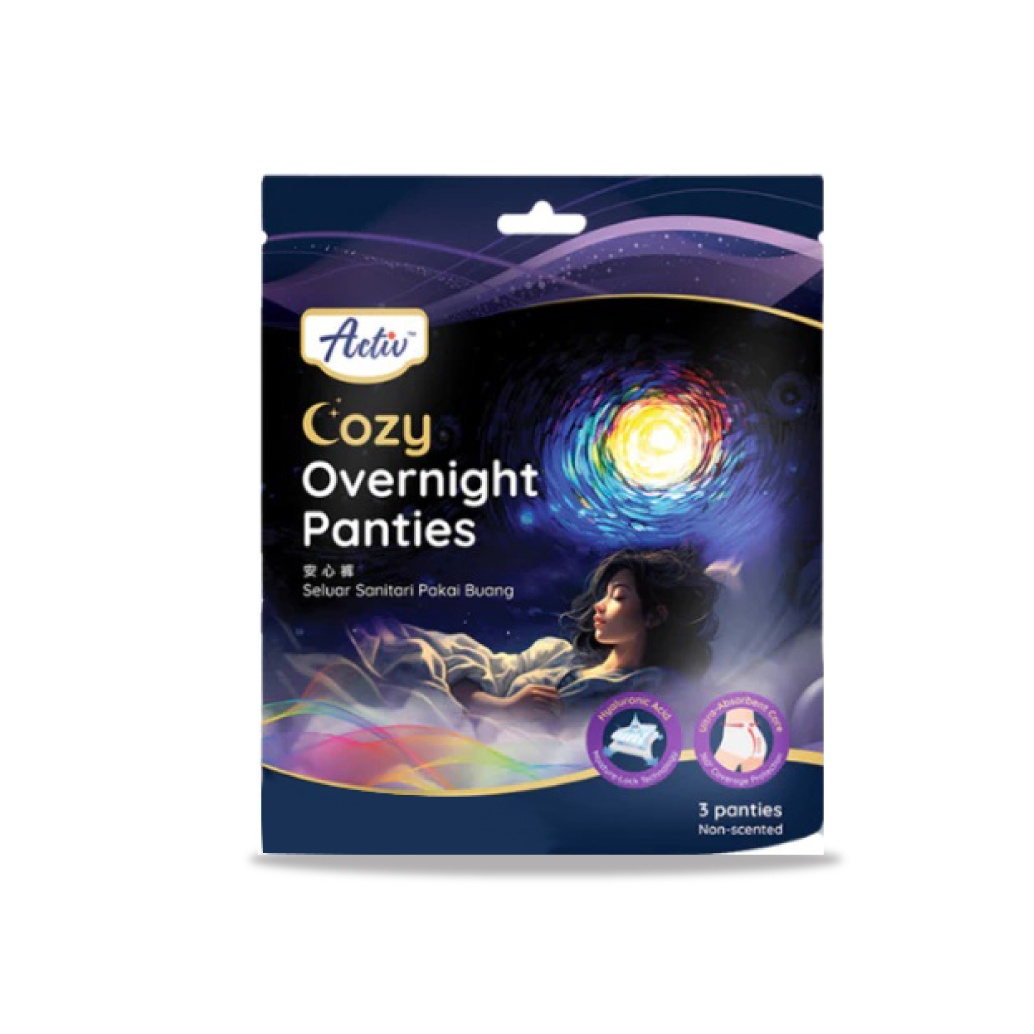 ACTIV Cozy Overnight Panties S/M with 3's-Personal Care, Panties, Feminine Care