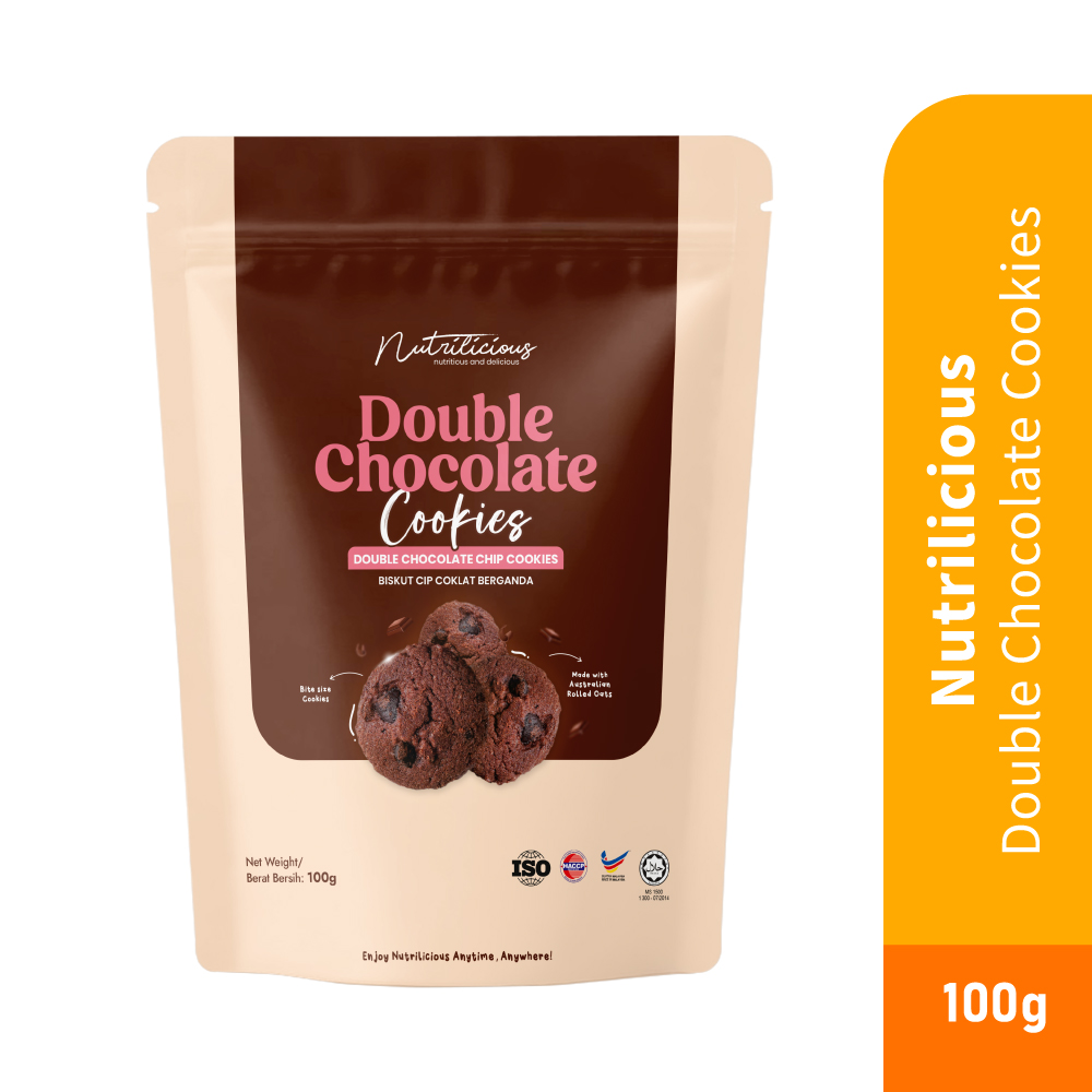 NUTRILICIOUS Double Chocolate Oatmeal Cookies 100g- Snack , Double Chocolate Cookies, Cookies