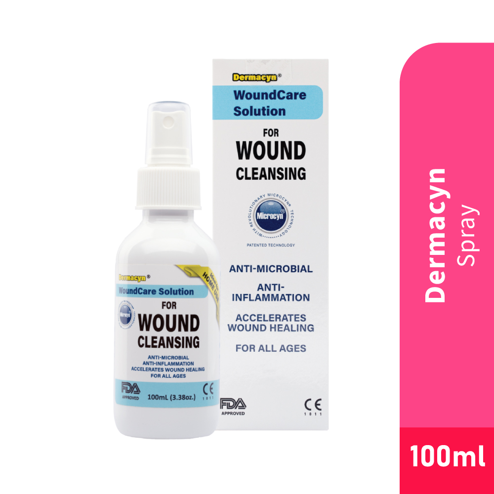 DERMACYN Wound Cleansing Spray 100ml- Medical Supplies, Wound Care, Spray