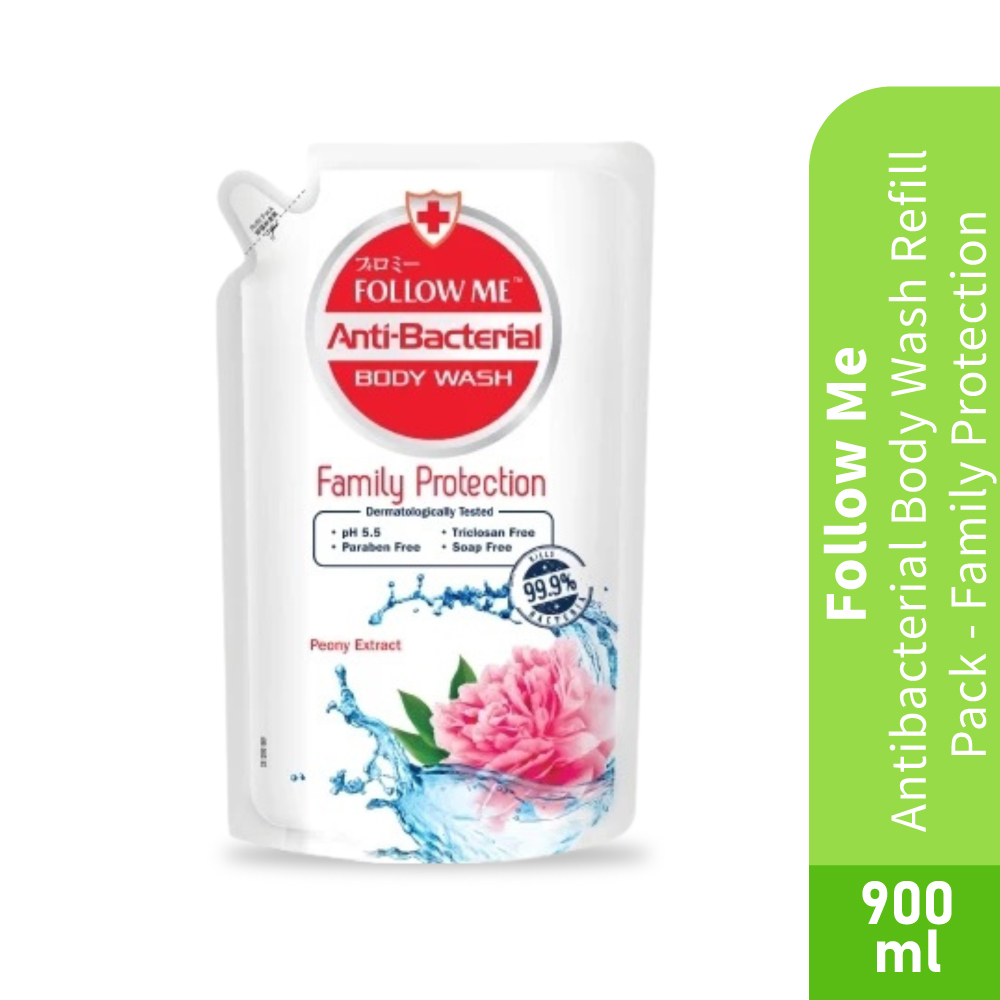 FOLLOW ME Antibacterial Body Wash Refill Pack For Family Protection 900ml- Body Wash, Refill Pack, Skin Care