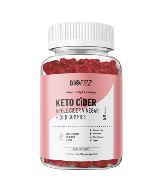 BIOFIZZ Keto Cider Apple Cider Vinegar + BHB Gummies 2.5g X 60's for Detox, Slimming, Fat Buner, Gummy, Gummy Halal, 软糖