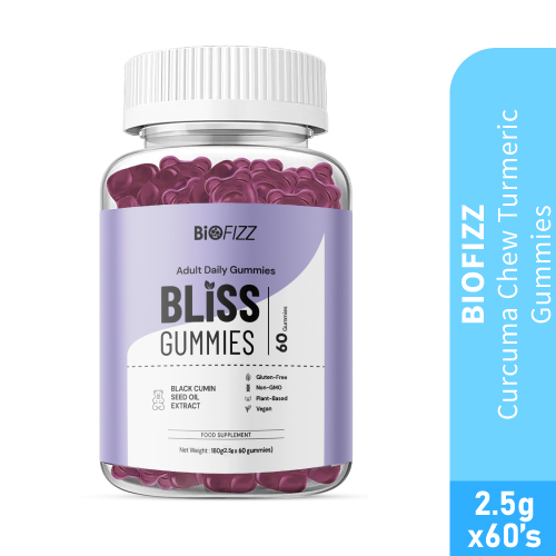 BIOFIZZ Bliss Black Seed Extract Gummies 2.5g X 60's for Immunity Booster, Sinus, Respiratory Health, Gummy, Gummy Halal