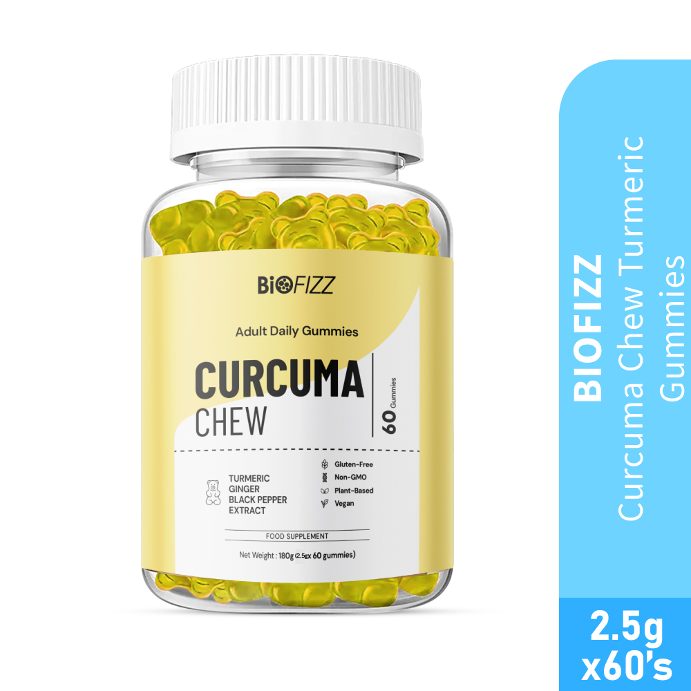 BIOFIZZ Curcurma Chew Turmeric Gummies 2.5g X 60's for Joint, Arthritis, Gummy, Gummy Halal, 软糖