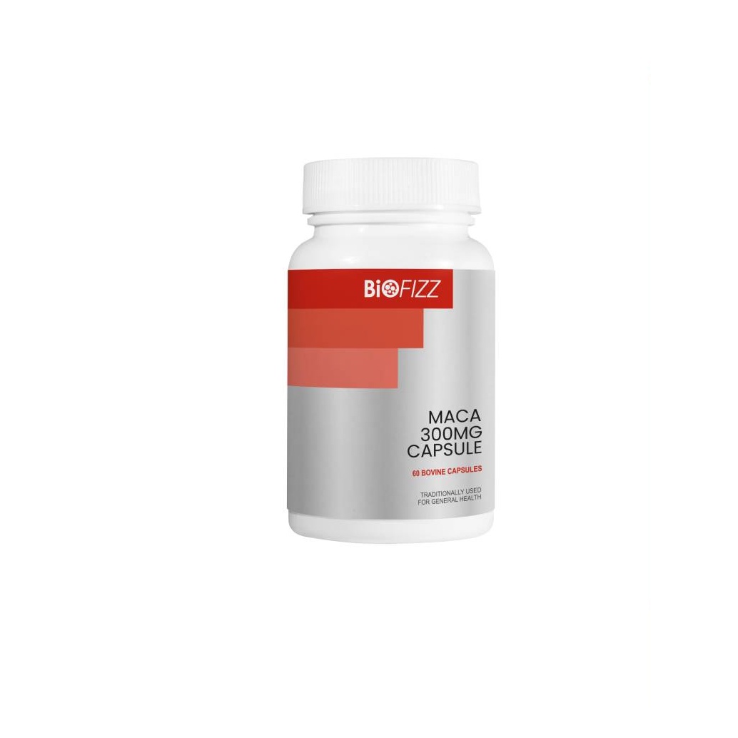 BIOFIZZ Maca Capsules 300mg 60's for Energy , Anxiety, Menopause, Fertility with Maca Powder