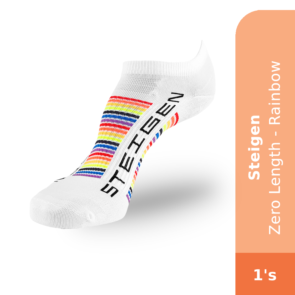 Steigen Zero Length Socks, Running Socks, Sport Socks as Free Size Stocking (Stoking) (运动袜子) - Rainbow