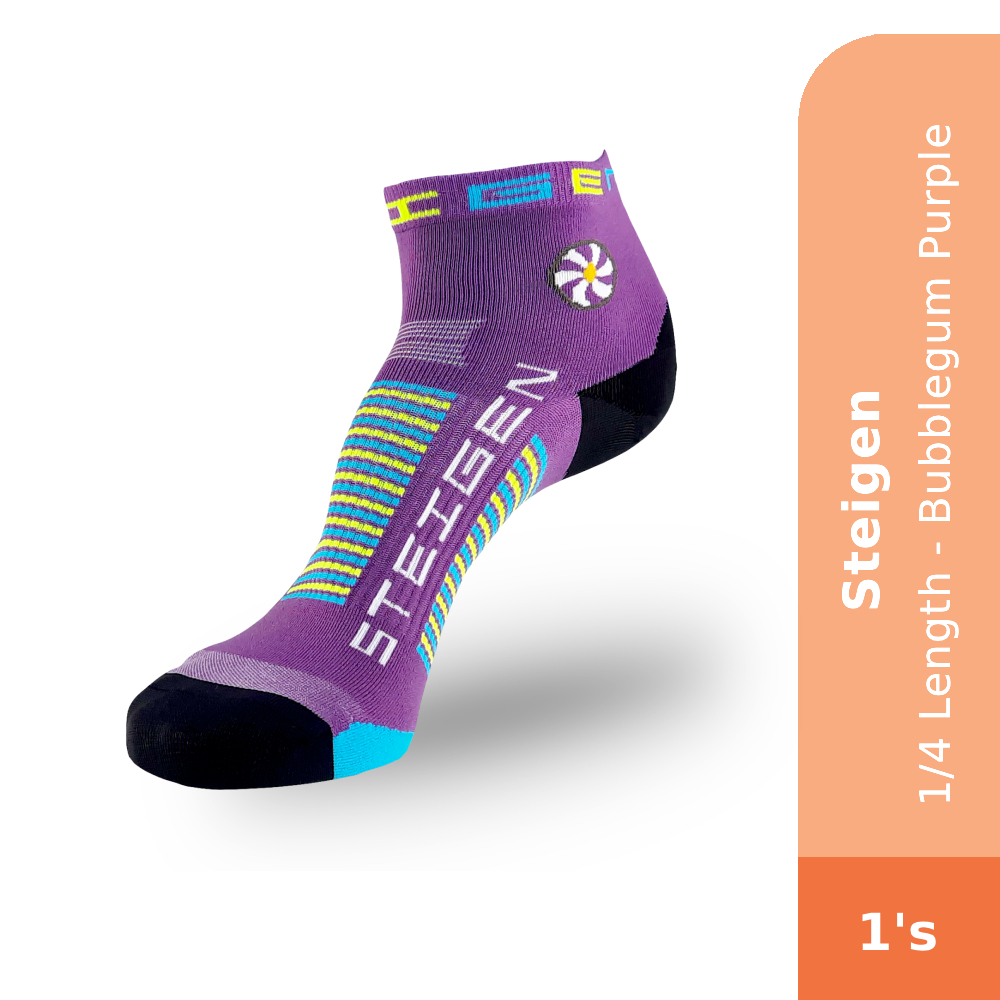 Steigen Zero Length Socks, Running Socks, Sport Socks as Free Size Stocking (Stoking) (运动袜子) - Bubblegum Purple