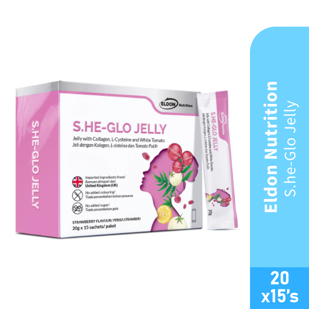 ELDON Nutrition S.He-Glo Jelly 20g x 15's- Jelly, Strawberry, Skin Care, Sachet