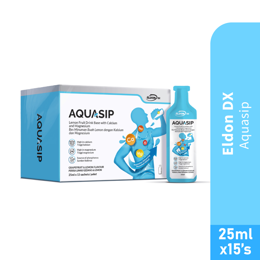 ELDON DX Aquasip 25ml x 15's - Hydration, Energy Booster, Electrolyte Drink