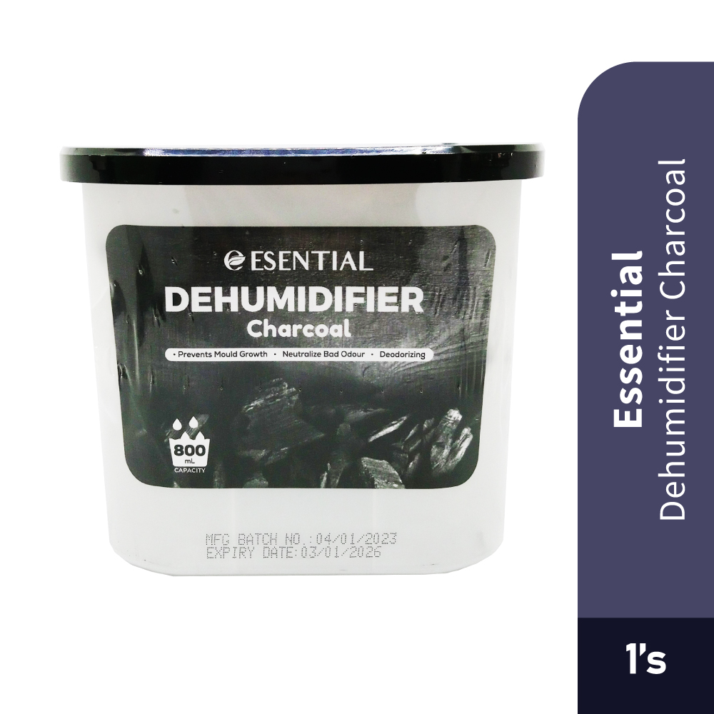 ESENTIAL Dehumidifier Charcoal 800ml For Prevent Mould, Bad Odour, Dehumidifier Moisture Absorber