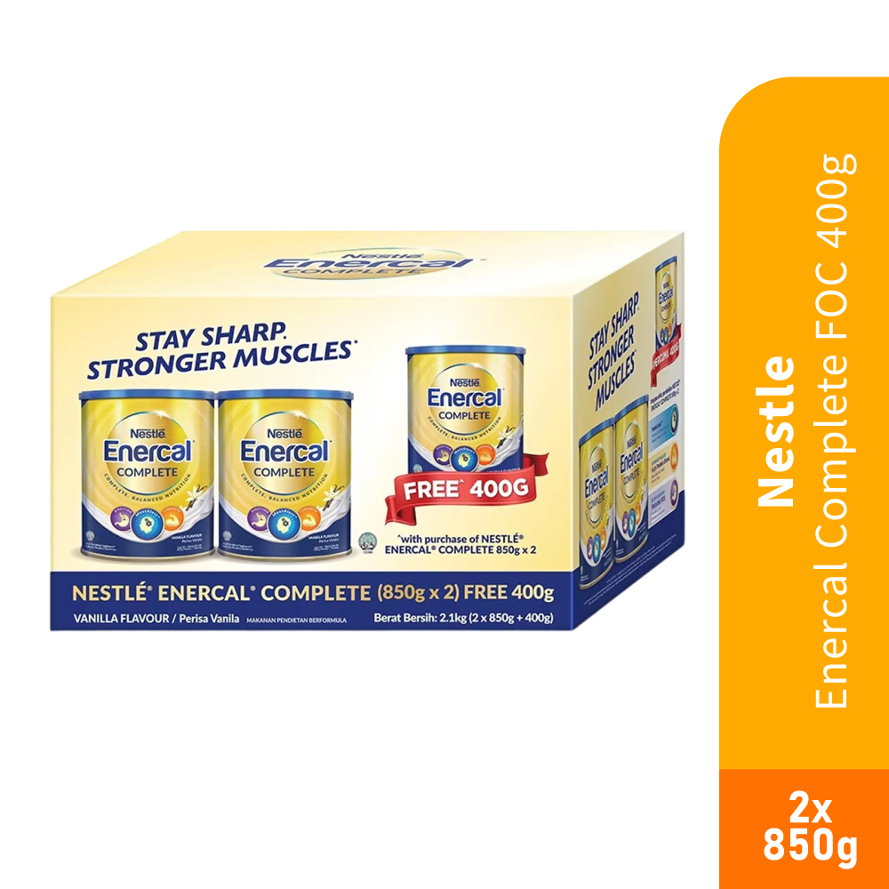 NESTLE Enercal Complete 850g x2 Foc 400g- Whey Protein, Vanilla, Vitamin C