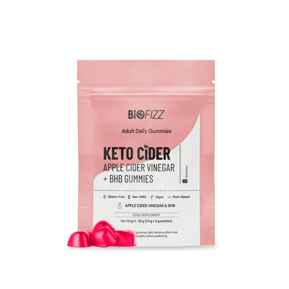 BIOFIZZ Keto Cider Apple Cider Vinegar + BHB Gummies 2.5g X 8's for Detox, Slimming, Fat Buner, 软糖