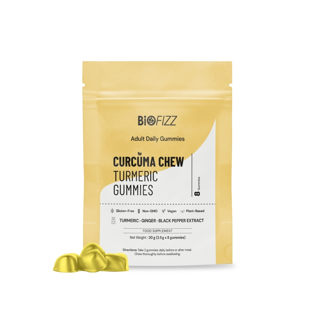 BIOFIZZ Curcurma Chew Turmeric Gummies 2.5g X 8's for Joint, Arthritis, Gummy, Gummy Halal, 软糖