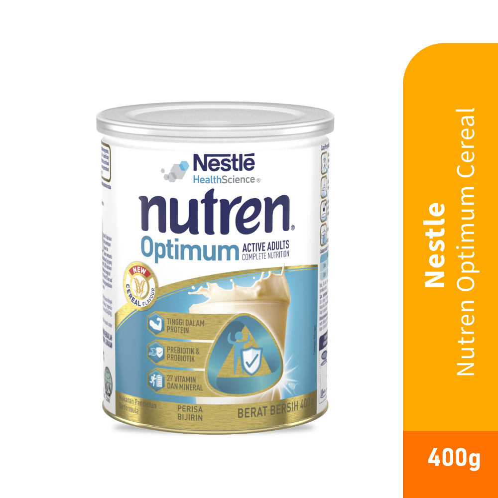 NUTREN Optimum Cereal 400g for Adult Milk, Protein Milk, Susu Nutren Optimum, Susu Protein, Whey Protein