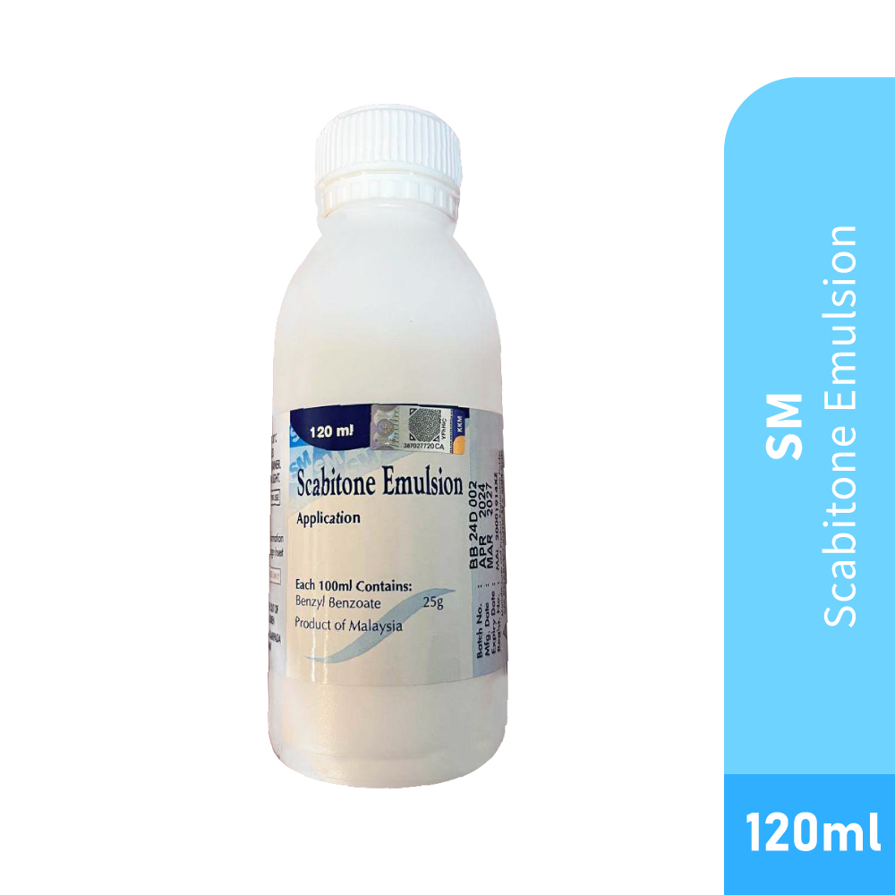 SM Scabitone Emulsion 120ml Scabies Lotion, Ubat Kutu Kepala