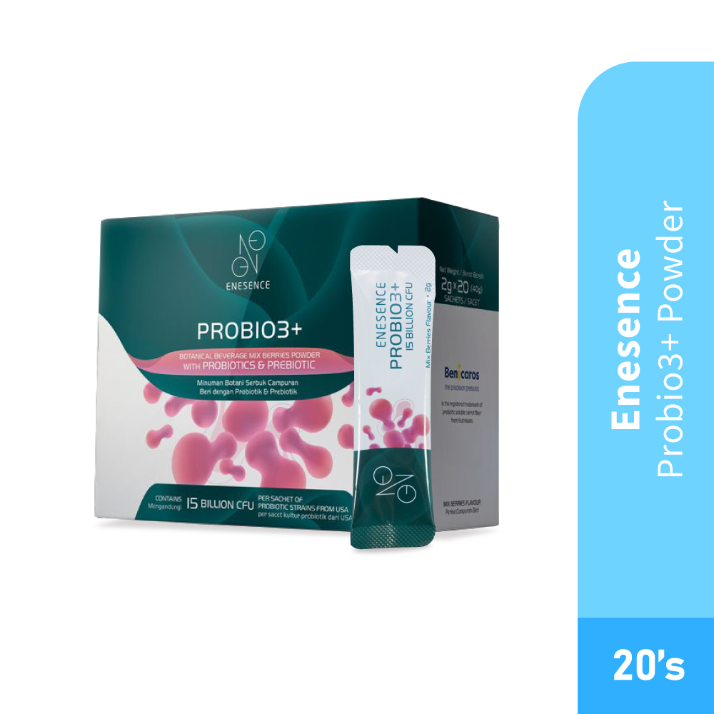 ENESENCE Probio3+ 20's for Prebiotic and Probiotic Supplement, Lactobacillus Rhamnosus