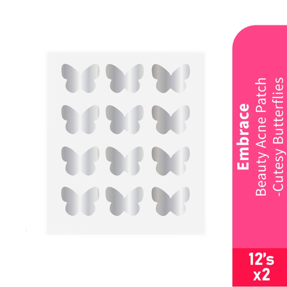 EMBRACE Beauty Acne Patch 12's X 2 - Cutesy Butterflies Pimple Patch, Patch Jerawat, Hydrocolloid Patches, Ance Patch, 痘