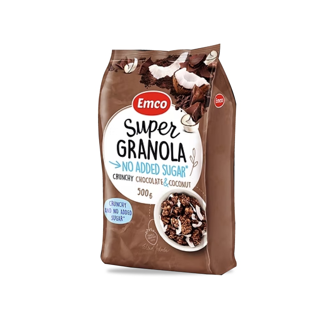 EMCO Premium Granola Sugar Free Choc Coconut 500g Snack Halal, Kekacang, Keropok, Snacks, Kudap Kudap, 零食