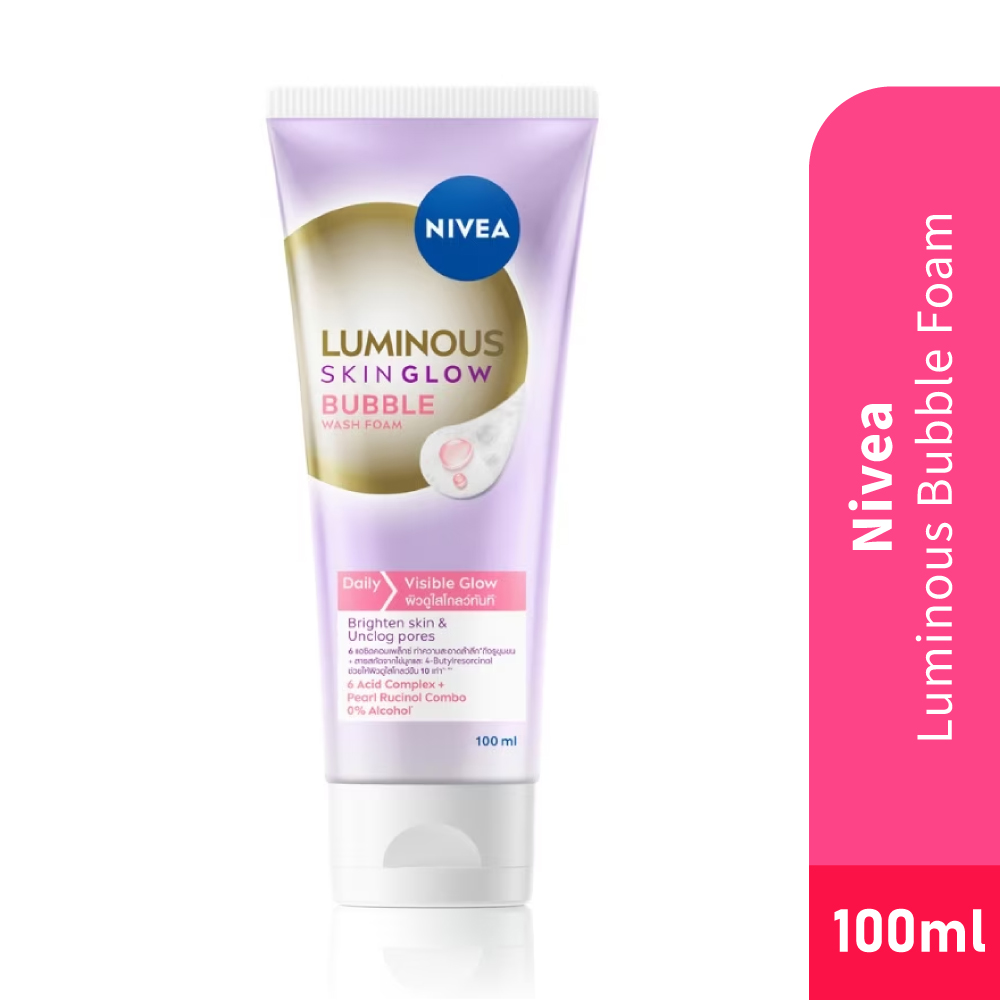 NIVEA Face Care Luminous Bubble Foam 100ml for Face Wash, Facial Wash, Facial Cleanser, Pencuci Muka