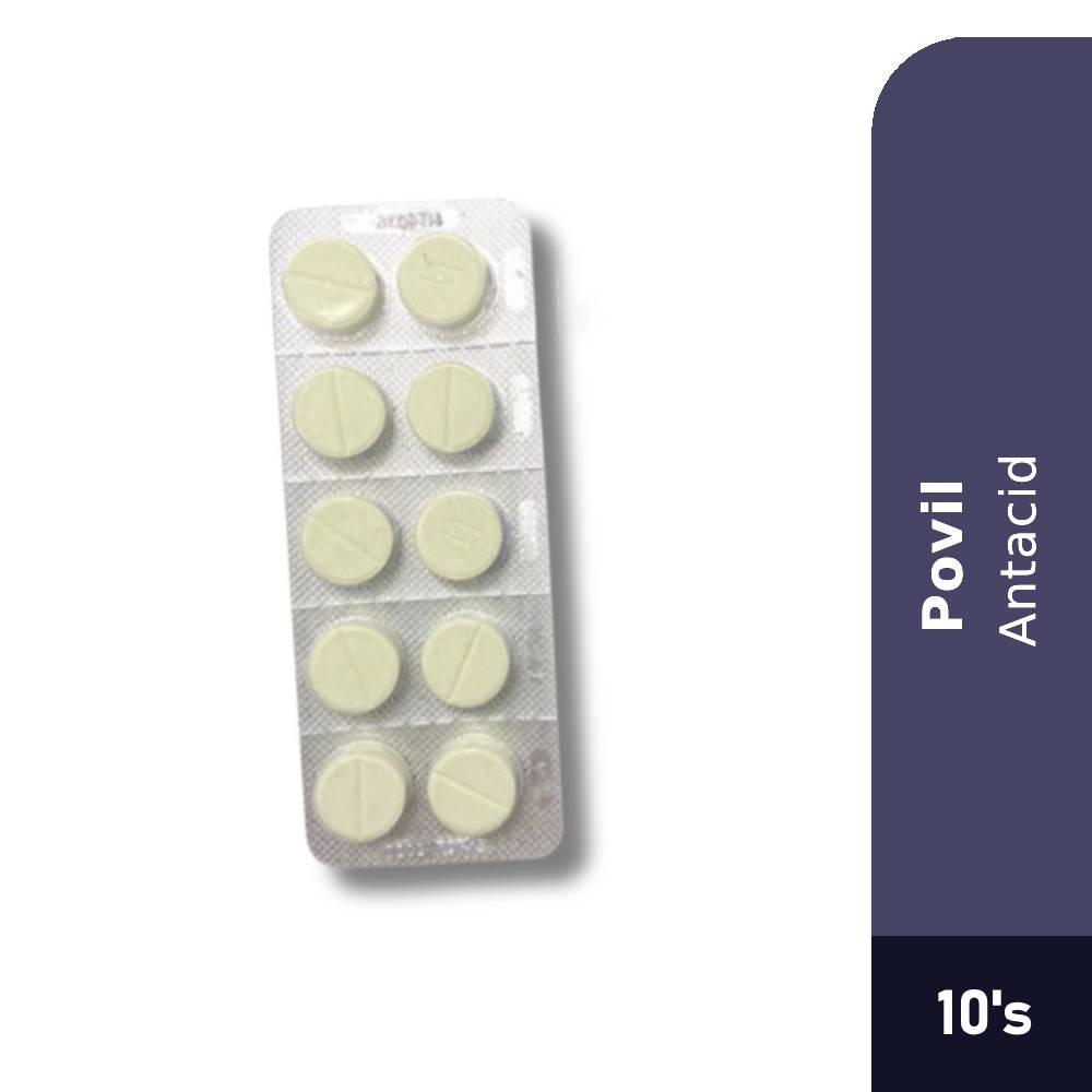 POVIL Antacid 10's for Gastric, Heartburn, Peptic Ulcer, Dyspepsia and Flatulence