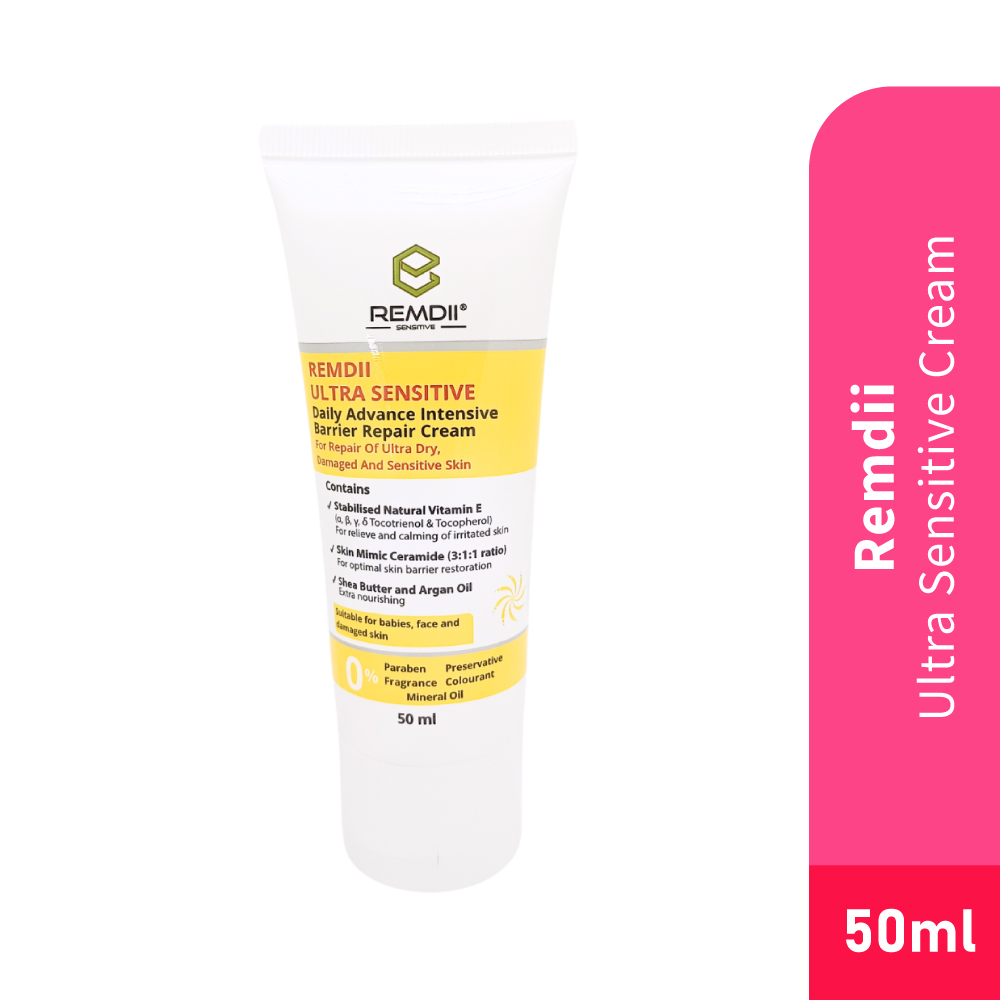 REMDII Ultra Sensitive Cream 50ml for Repair of Ultra Dry, Damaged and Sensitive Skin, Shea Moisture