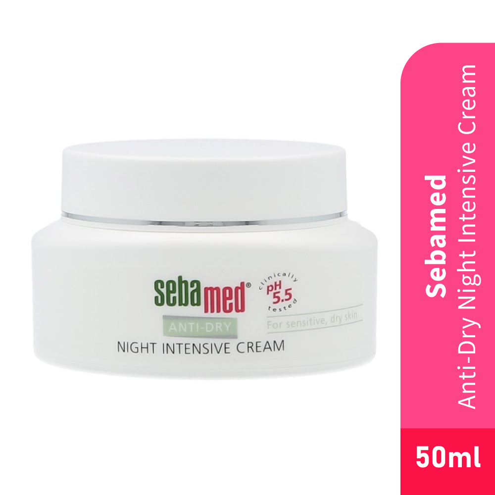 SEBAMED Anti Dry Night Intensive Cream 50ml Moisturizer with Jojoba Oil, Moisturiser, Hydrating Cream