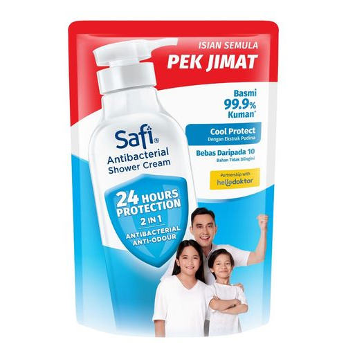 SAFI Shower Fresh Clean 450g - Cool Protect, Body Wash, Shower Gel, Sabun Mandi, Sabun Badan