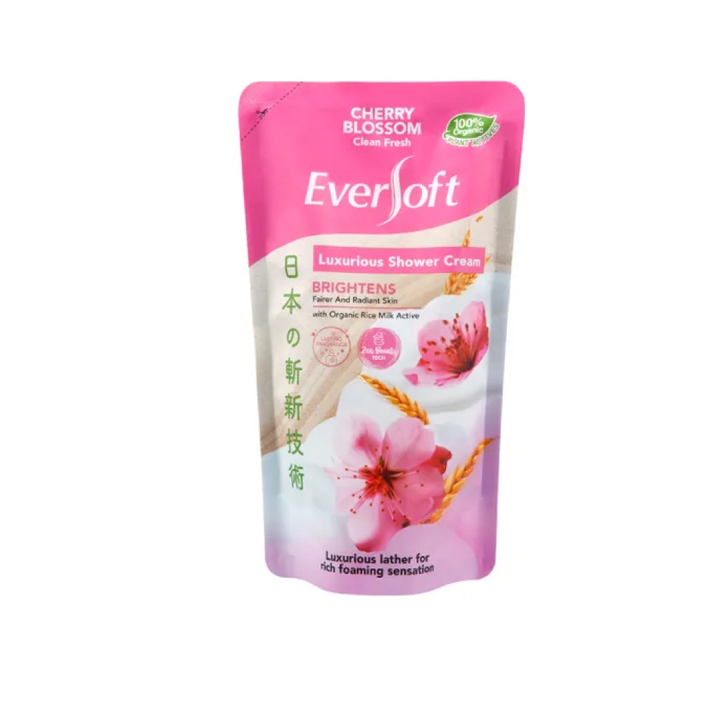 EVERSOFT Shower 550g - Cherry Blossom for Body Wash, Shower Gel, Sabun Badan, Sabun Mandi Tahan Lama