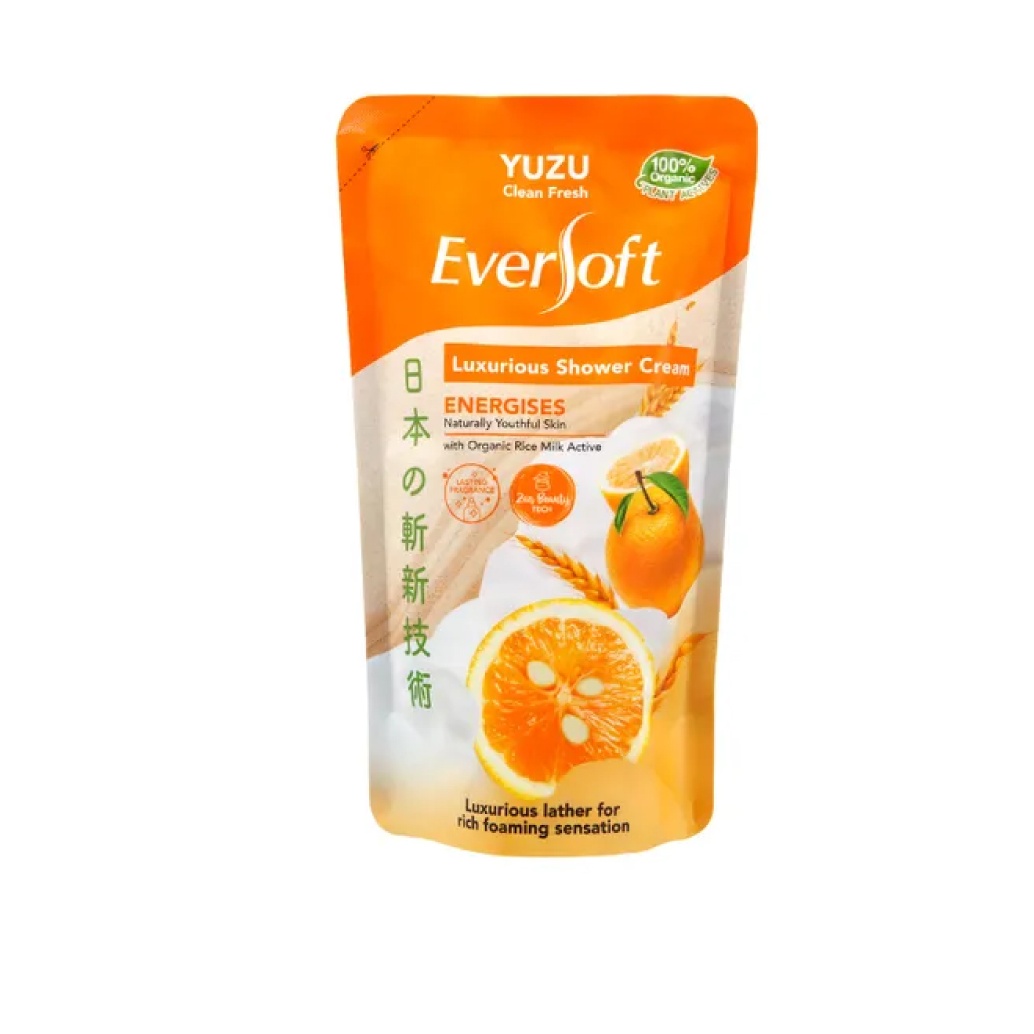 EVERSOFT Shower 550g - Yuzu for Body Wash, Shower Gel, Sabun Badan, Sabun Mandi Tahan Lama